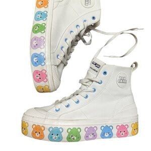 Pull&Bear 7.5 Care Bears collab Mint/New cond worn under 5 hours platform sneaks